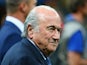 President Joseph S. Blatter looks on during the 2014 FIFA World Cup Brazil Third Place Playoff match between Brazil and the Netherlands at Estadio Nacional on July 12, 2014