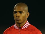 Simeon Jackson of Canada stands for the National Anthems prior to the International Friendly between Canada and Australia at Craven Cottage on October 15, 2013