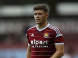 Aaron Cresswell of West Ham United in action during the pre-season friendly match between West Ham United and Sampdoria at Boleyn Ground on August 9, 2014