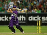 Aiden Blizzard of the Hurricanes bats during the Big Bash League match between the Melbourne Stars and the Hobart Hurricanes at Melbourne Cricket Ground on January 21, 2014