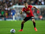 Andreas Pereira of Manchester United in action during the Capital One Cup second round match between MK Dons and Manchester United at Stadium mk on August 26, 2014