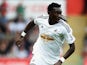 Bafetimbi Gomis of Swansea City during the Barclays Premier League match between Swansea City and West Bromwich Albion at Liberty Stadium on August 30, 2014