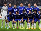 The Chelsea team pose for the cameras prior to kickoff the UEFA Champions League Group G match between Chelsea and FC Schalke 04 on September 17, 2014