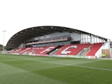 A general view of the main stand prior to the npower League Two match between Fleetwood Town and Northampton Town at Highbury Stadium on September 15, 2012