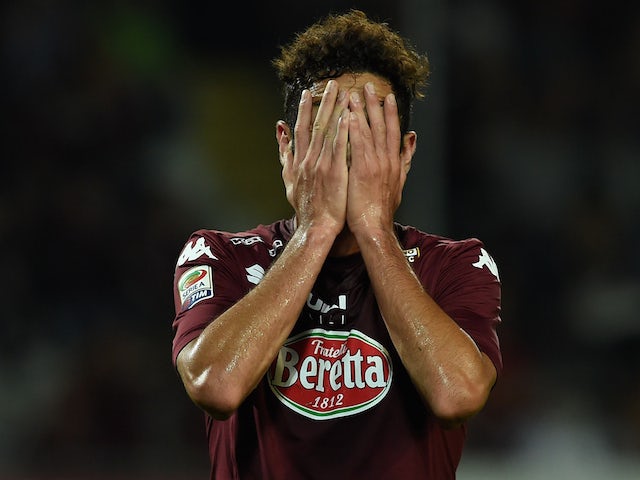 Marcelo Larrondo of Torino FC shows his dejection during the Serie A match between Torino FC and Hellas Verona FC at Stadio Olimpico di Torino on September 21, 2014