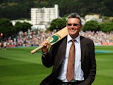 Martin Crowe looks out into the crowd during the 'One Year To Go' to the ICC Cricket World Cup announcement at the Basin Reserve on February 15, 2014