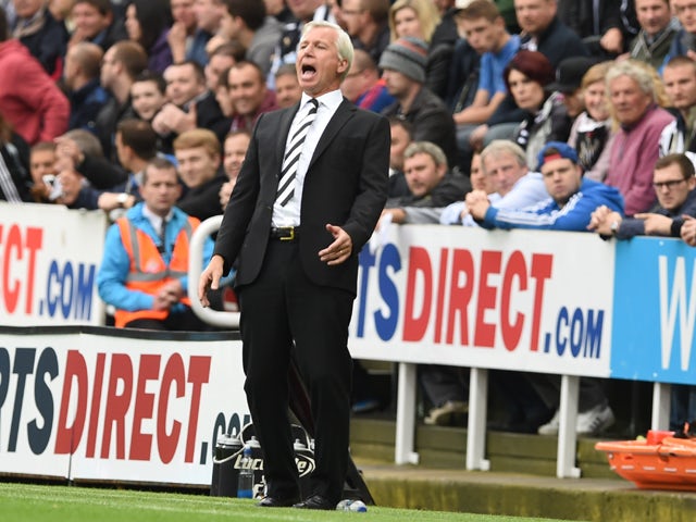 Alan Pardew manager of Newcastle United during Premier League Football match between Newcastle United and Hull City at St James' Park on September 20, 2014