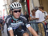 Omega Pharma's Colombian cyclist Rigoberto Uran rides before the start of the 13th stage of the 69th edition of 'La Vuelta' Tour of Spain, a 188,7 km ride from Belorado to Obregon - Parque de Cabarceno, on September 5, 2014