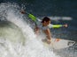 Australian Sally Fitzgibbons competes to win the Rio Women's Pro against Hawaian Carissa Moore at Barra de Tijuca beach in Rio de Janeiro on May 12, 2014