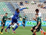Andrea Consigli goalkeeperof US Sassuolo Calcio sves his goal during the Serie A match between US Sassuolo Calcio and UC Sampdoria on September 21, 2014