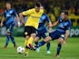 Dortmund's midfielder Sebastian Kehl (L) and Arsenal's Welsh midfielder Aaron Ramsey vie for the ball during the first leg UEFA Champions League Group D football match on September 16, 2014