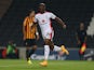 Benik Afobe of MK Dons celebrates after scoring his sides 1st goal during the Capital One Cup Third Round match between MK Dons and Bradford City on September 23, 2014