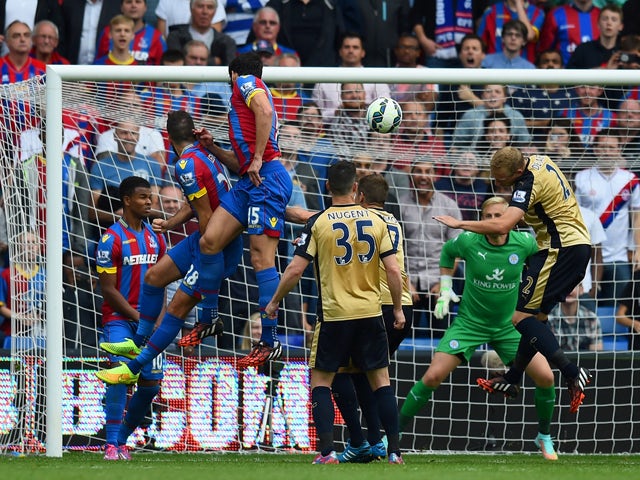 Mile Jedinak of Crystal Palace scores his team's second goal during the Barclays Premier League match between Crystal Palace and Leicester City at Selhurst Park on September 27, 2014