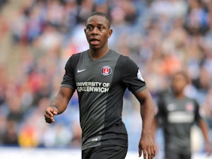 Franck Moussa of Charlton during Sky Bet Championship match between Huddersfield Town and Charlton Athletic at Galpharm Stadium on August 23, 2014
