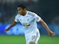 Swansea player Jefferson Montero in action during the Capital One Cup Third Round match between Swansea City and Everton at Liberty Stadium on September 23, 2014