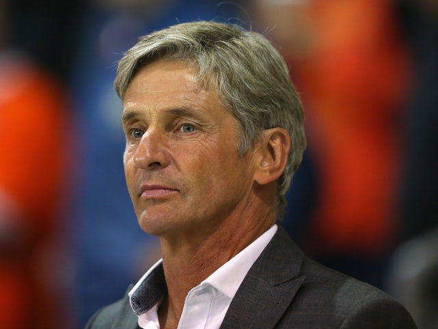 Jose Riga the manager of Blackpool looks on during the Sky Bet Championship match between Blackpool and Watford at Bloomfield Road on September 16, 2014
