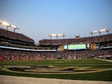 A general view from the end zone during the first half of an NFL pre-season game between the Baltimore Ravens and San Francisco 49ers at M&T Bank Stadium on August 7, 2014