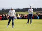 Rory McIlroy of Europe celebrates his birdie on the 8th green during the Morning Fourballs of the 2014 Ryder Cup on the PGA Centenary course at Gleneagles on September 27, 2014