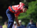 Sajid Mahmood of Essex in action during the Yorkshire Bank 40 match between Derbyshire and Essex at Leek Cricket Club on June 9, 2013