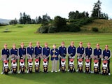 The 2014 USA Ryder Cup team and captain Tom Watson pose for a photo at Gleneagles ahead of the event on September 23, 2014