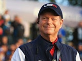United States team captain Tom Watson smiles from the 1st tee during the Morning Fourballs of the 2014 Ryder Cup on September 27, 2014
