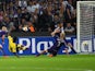 Dortmund's Adrian Ramos scores his second goal during the UEFA Champions League football match RSC Anderlecht vs Borussia Dortmund in Brussels, on October 1, 2014