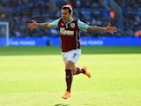 Ross Wallace of Burnley celebrates as he scores their second and equalising goal during the Barclays Premier League match between Leicester City and Burnley at The King Power Stadium on October 4, 2014