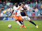 Francois Zoko of Blackpool during the Sky Bet Championship match between Millwall and Blackpool at The Den on August 30, 2014