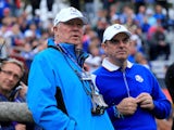 Europe team captain Paul McGinley and Sir Alex Ferguson in discussion during the Singles Matches of the 2014 Ryder Cup on the PGA Centenary course at the Gleneagles Hotel on September 28, 2014