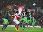 Peter Crouch of Stoke City scores the opening goal during the Barclays Premier League match between Stoke City and Newcastle United at Britannia Stadium on September 29, 2014
