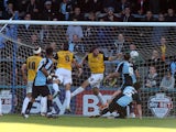 Aaron Holloway of Wycombe Wanderers scores his sides goal during the Sky Bet League Two match between Wycombe Wanderers and Northampton Town at Adams Park on October 4, 2014