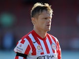 Damien Duff of Melbourne City looks on during the Pre Season Friendly match between Bolton Wanderers XI and Melbourne City at the County Ground on July 23, 2014