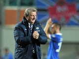 England's coach Roy Hodgson walks off the pitch following the game against Estonia during a UEFA 2016 European Championship qualifying group E football match between England and Estonia in Tallinn, Estonia, on October 12, 2014