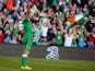 Republic of Ireland's striker Robbie Keane celebrates after scoring his team's second goal during a UEFA 2016 European Championship qualifing football match against Gibraltar on October 11, 2014