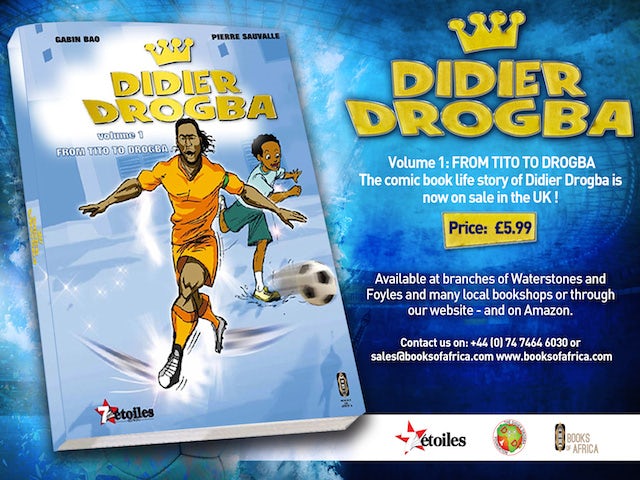 The comic book of Chelsea striker Didier Drogba on October 16, 2014