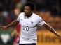 France's forward Loic Remy celebrates after scoring a goal during a friendly football match between Armenia and France at the Republican Stadium in Yerevan on October 14, 2014