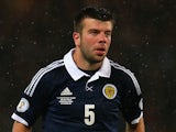 Grant Hanley of Scotland in action during the FIFA 2014 World Cup Qualifying Group A match between Scotland and Belgium at Hampden Park on September 6, 2013