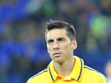Jose Ernesto Sosa of FC Metalist Kharkiv in action during the UEFA Europa League group stage match between FC Metalist Kharkiv and SK Rapid Wien held on October 4, 2012
