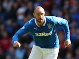 Kris Boyd of Rangers controls the ball during the Scottish Championship League Match between Rangers and Dumbarton, at Ibrox Stadium on August 23, 2014
