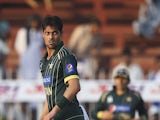 Wahab Riaz of Pakistan looks on during the first match of the one day international series between Australia and Pakistan at Sharjah Cricket Stadium on October 7, 2014