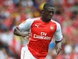 Yaya Sanogo of Arsenal in action during the Emirates Cup match between Arsenal and Benfica at the Emirates Stadium on August 2, 2014 