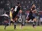 Besiktas' Austrian midfielder from Veli Kavlak celebrates after scoring a goal during the UEFA Europa League Group C match FK Partizan vs Besiktas JK in at the FK Partizan stadium in Belgrade on October 23, 2014