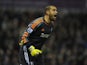 West Brom keeper Boaz Myhill reacts during the Barclays Premier League match between West Bromwich Albion and Norwich City at The Hawthorns on December 7, 2013