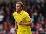 George Taft of Burton Albion in action during the Sky Bet League Two match between Northampton Town and Burton Albion at Sixfields Stadium on October 11, 2014