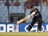 New Zealand batsman Kane Williamson plays a shot during the ICC World Twenty20 tournament cricket match between South Africa and New Zealand at The Zahur Ahmed Chowdhury Stadium in Chittagong on March 24, 2014