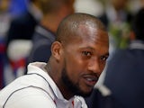 Costa Rican national soccer player Kendall Waston attends a dinner hosted by the president for the soccer team ahead of their friendly matches in the United States at the Presidential House in San Jose on May 28, 2014