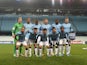 Manchester City players pose for a photo before the Champions League match against CSKA Moscow on October 21, 2014