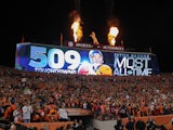 A digital display commemorates the NFL record 509th career passing touchdown by quarterback Peyton Manning #18 of the Denver Broncos in the second quarter of a game between the Denver Broncos and the San Francisco 49ers at Sports Authority Field at Mile H