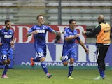 Sergio Floccari of US Sassuolo Calcio celebrates after scoring the opening goal during the Serie A match between Parma FC and US Sassuolo at Stadio Ennio Tardini on October 25, 2014