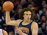 Anderson Varejao #17 of the Cleveland Cavaliers controls the ball in the first half against the New York Knicks at Quicken Loans Arena on October 30, 2014